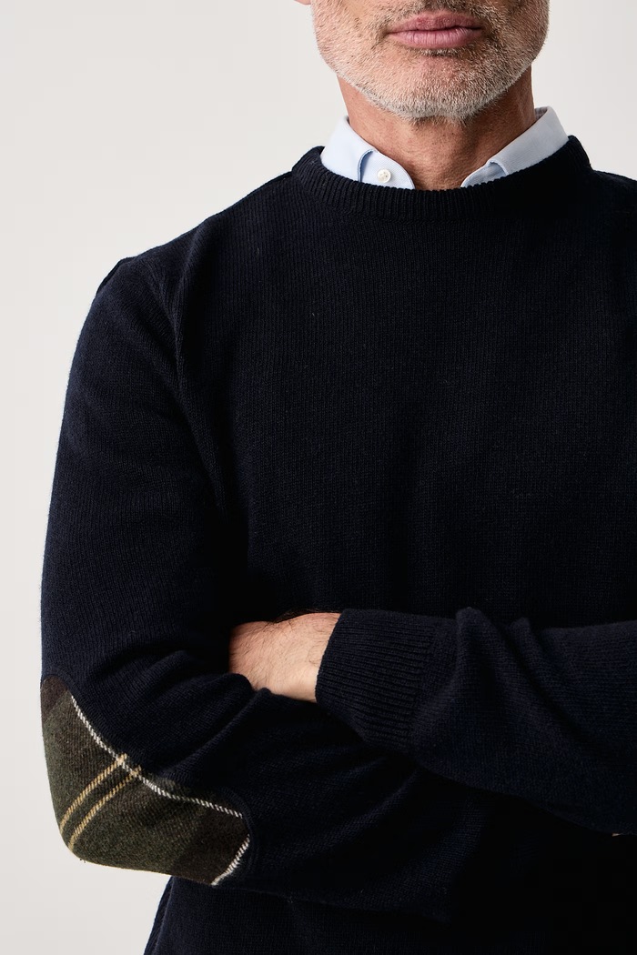 Sweter męski z wełną Holden Barbour MKN1576 granatowy