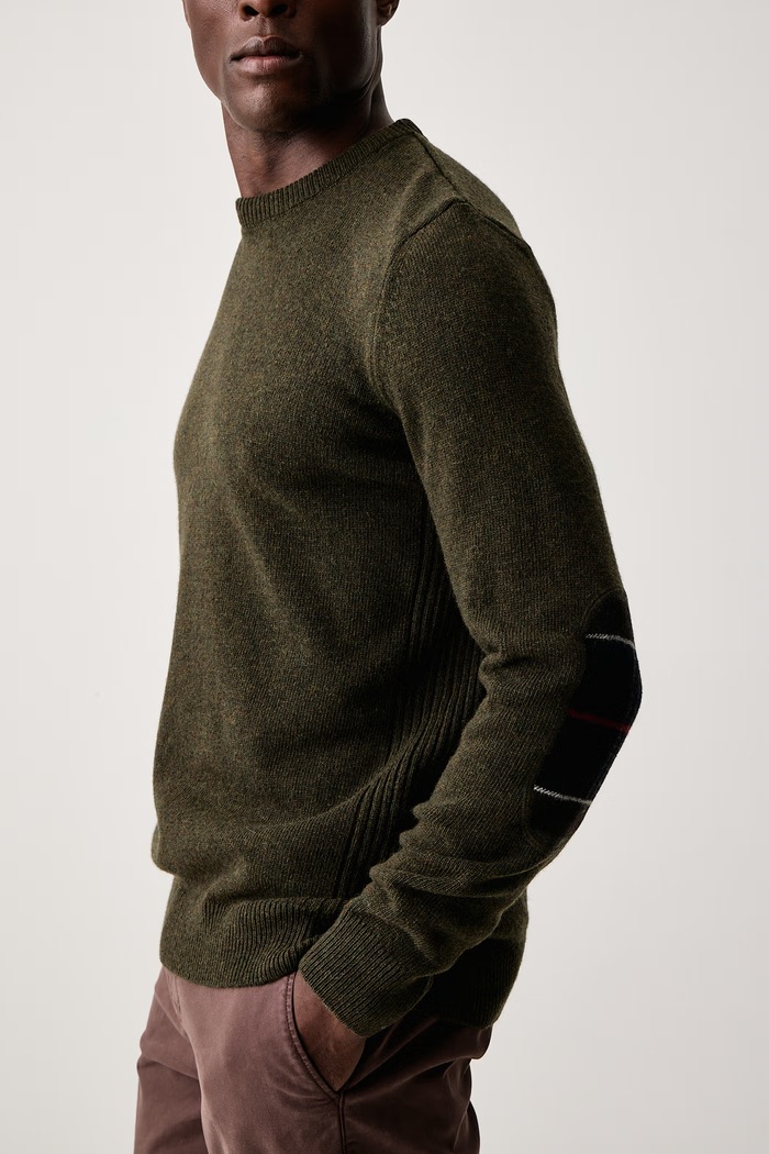 Sweter męski z wełną Holden Barbour MKN1576 zielony