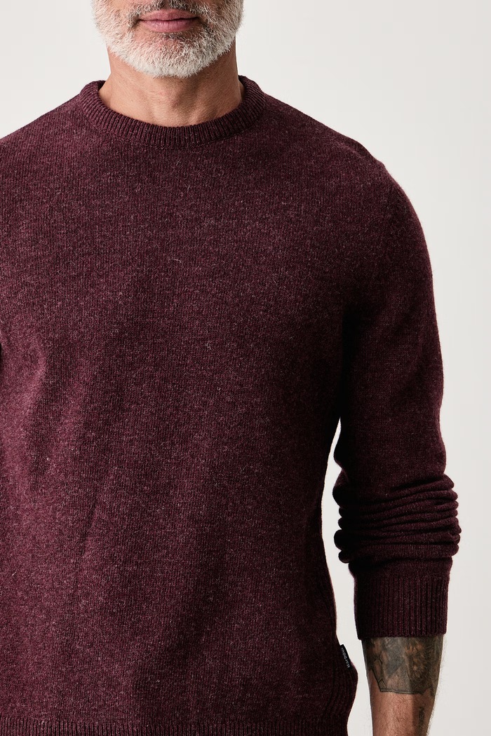 Sweter męski z wełną Holden Barbour MKN1576 bordowy