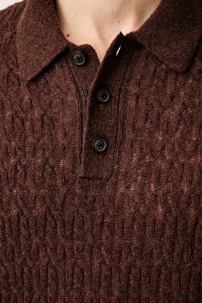 Odzież AllSaints Sweter męski z wełną CYCLONE M010KF brązowy