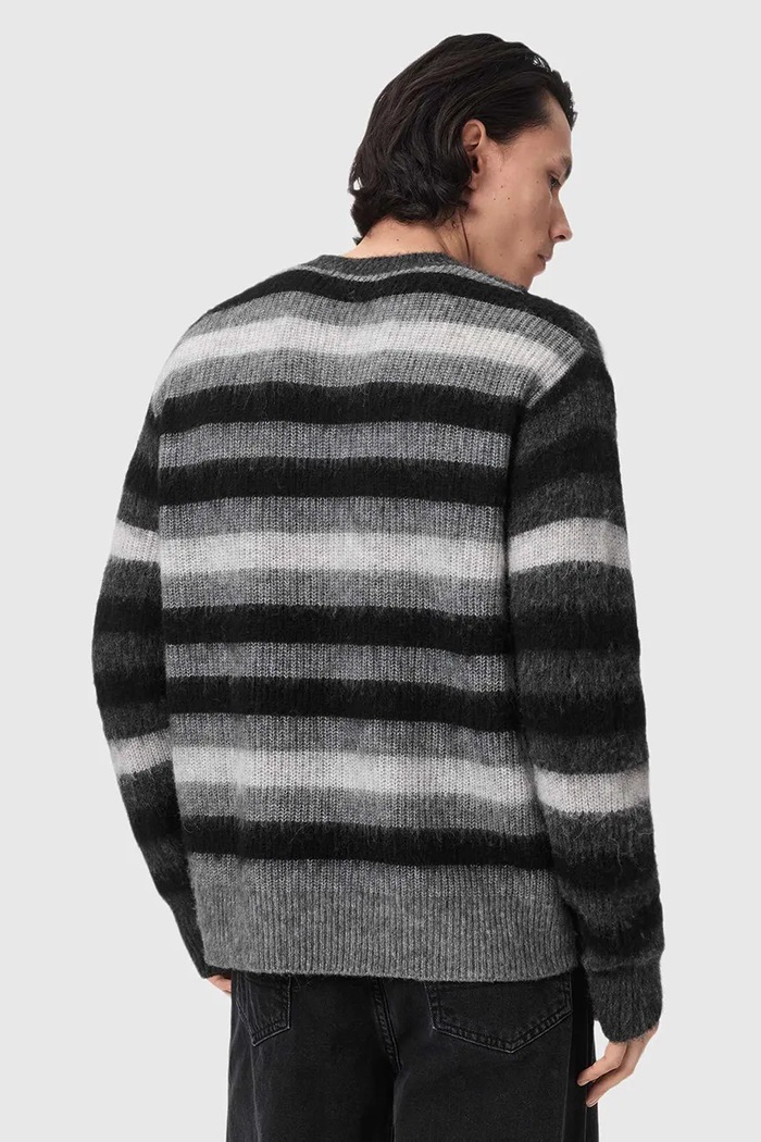 AllSaints Sweter męski z wełną SAMMIE M002KF szary AW26