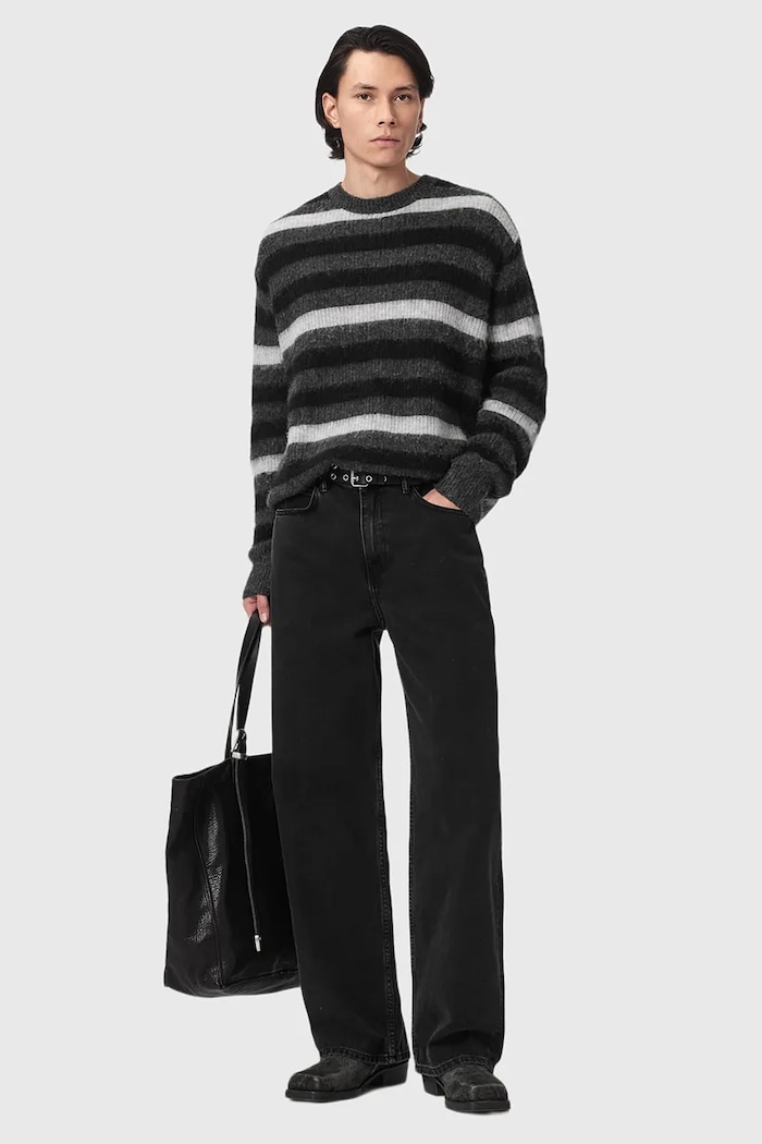 Odzież AllSaints Sweter męski z wełną SAMMIE M002KF szary