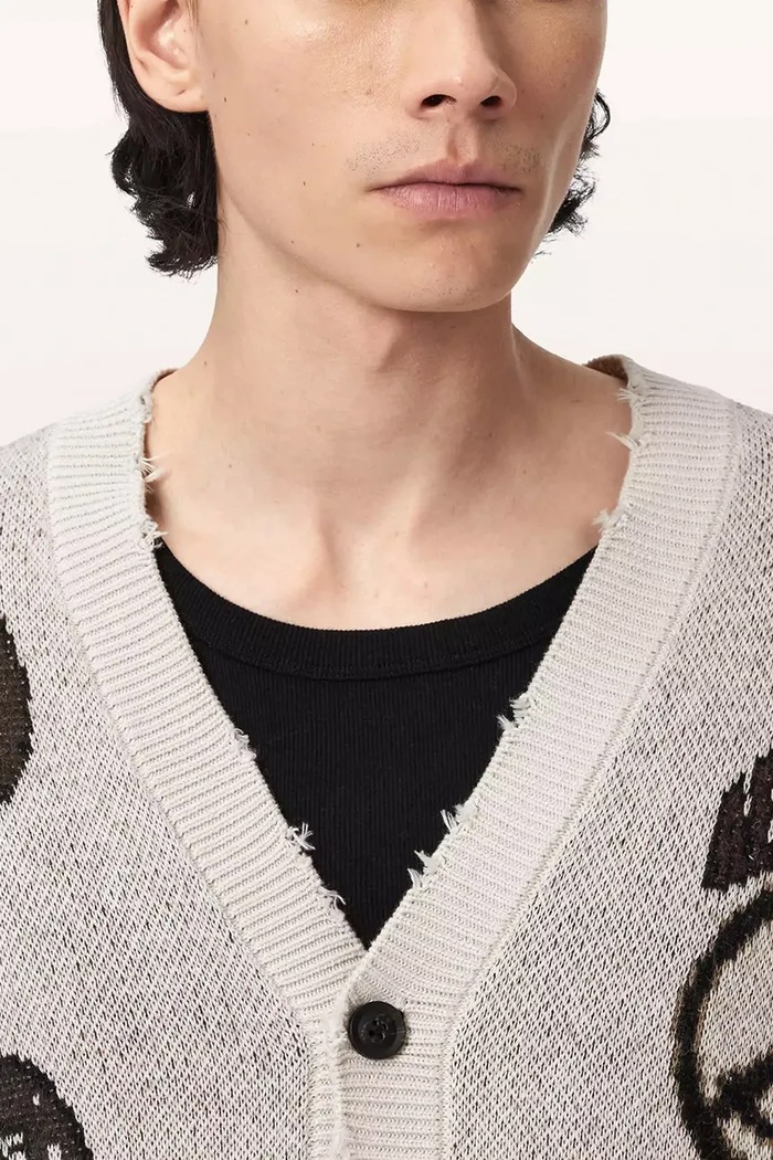 Kardigan męski bawełniany BRAM CARDIGAN AllSaints beżowy M004KF
