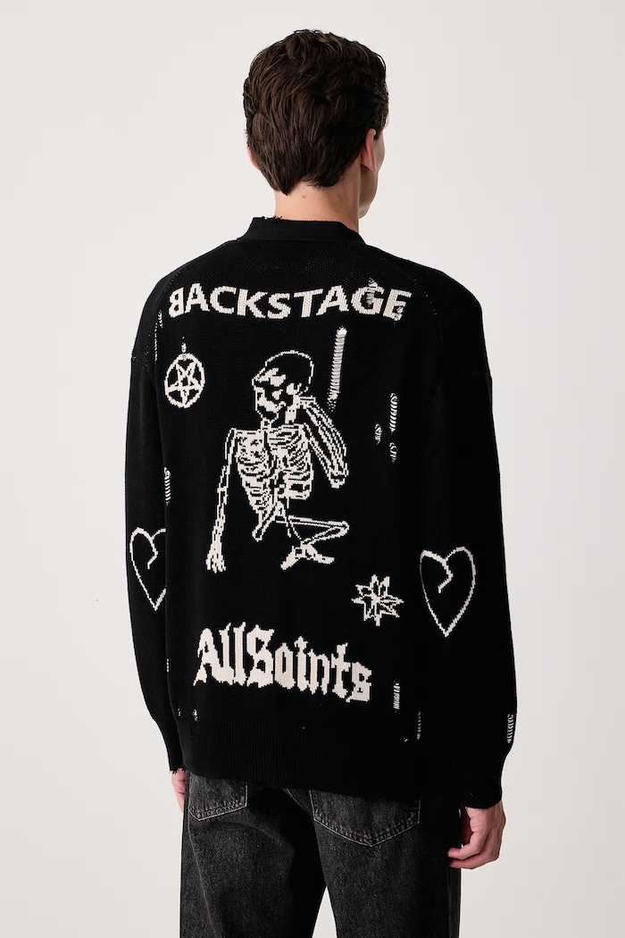 Дрехи AllSaints Жилетка мъжка от памук STAGED M006KF черен