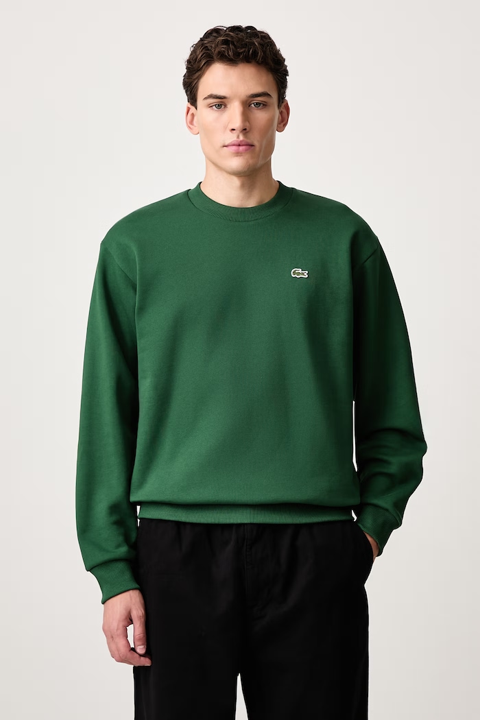 Lacoste Bluza z bawełną męska zielony SH8868.132