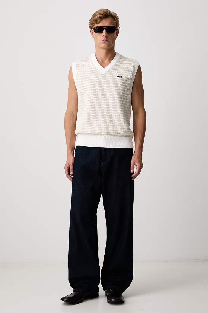 Lacoste Kamizelka z bawełną męska AH8577.WL6 beżowy AW26
