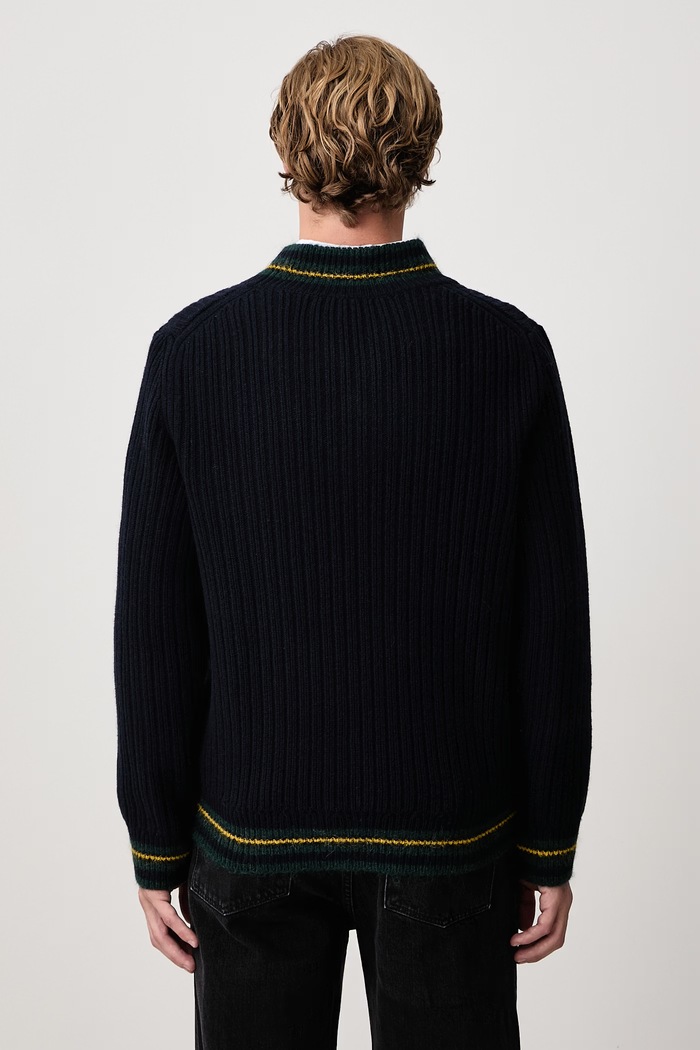 Odzież Lacoste Sweter wełniany męski AH8576.TDV granatowy