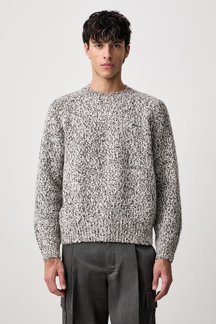 Lacoste Sweter męski z wełną bordowy AH8570