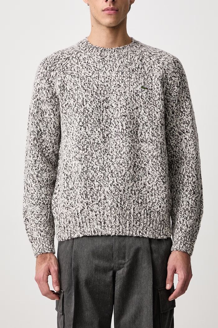 Sweter męski z wełną Lacoste bordowy AH8570