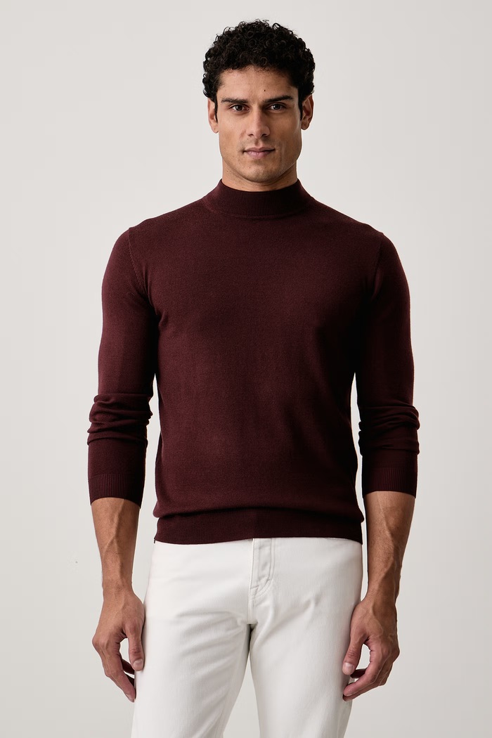 Karl Lagerfeld Sveter pánsky vlnený burgundské 564399.655002