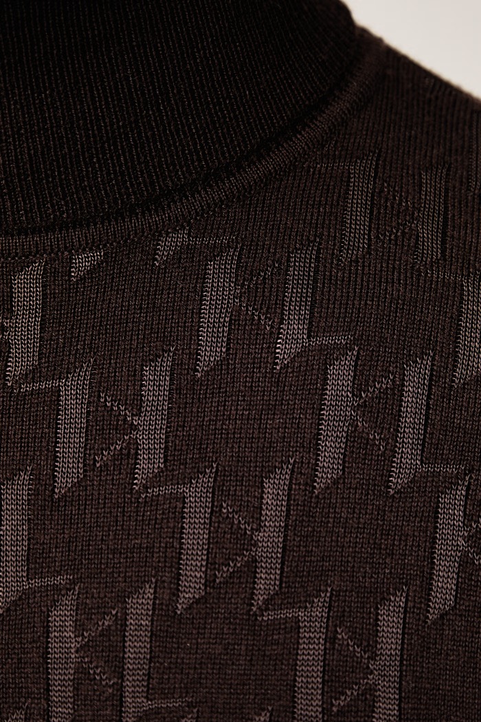 Pulover moški z volno Karl Lagerfeld rjava 564302.655012