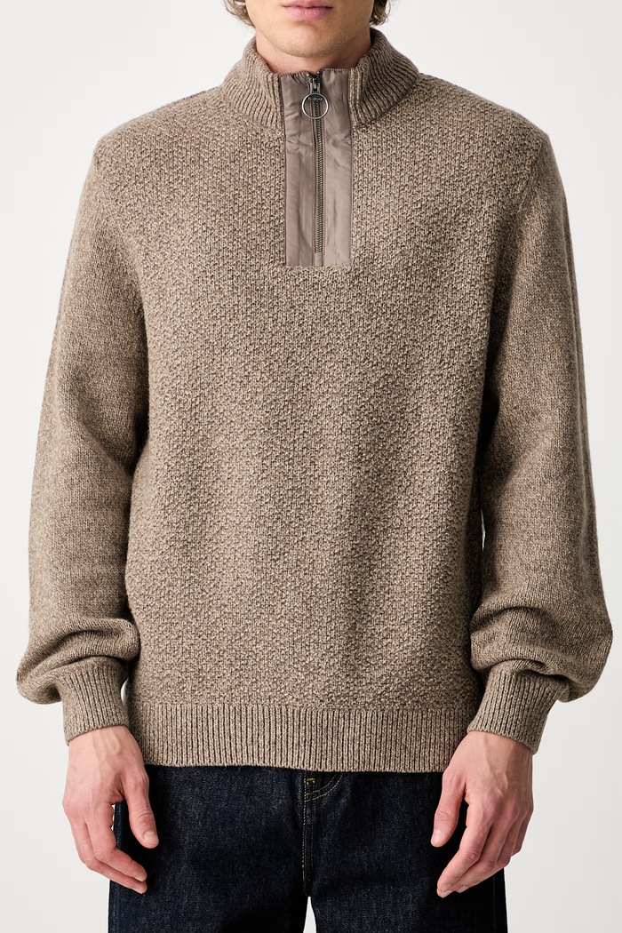 Barbour maglione con lana da uomo MKN1731SG51 beige