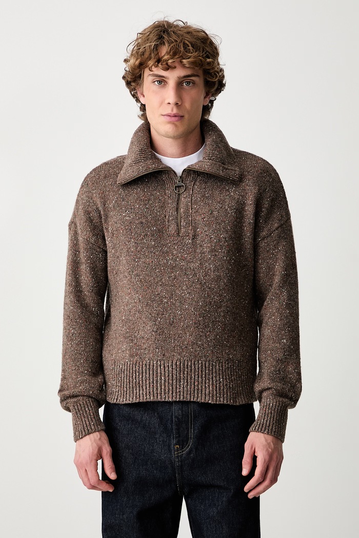 Barbour dolcevita con lana da uomo marrone LKN1579BE74
