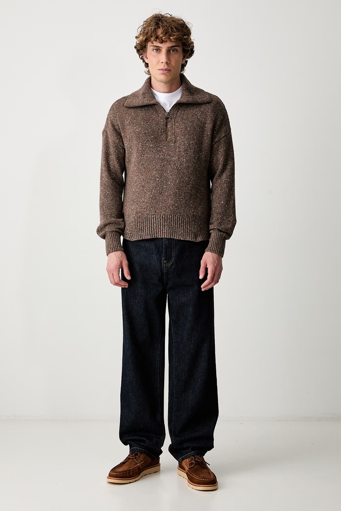 Barbour dolcevita con lana da uomo LKN1579BE74 marrone AW26