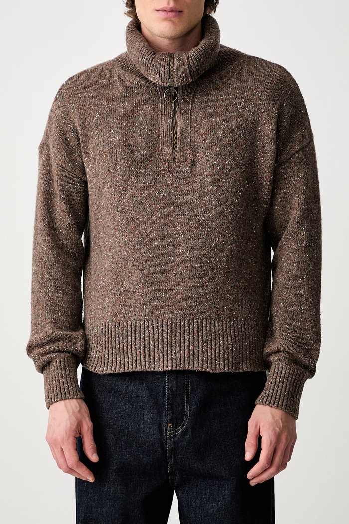 Barbour dolcevita con lana da uomo LKN1579BE74 marrone