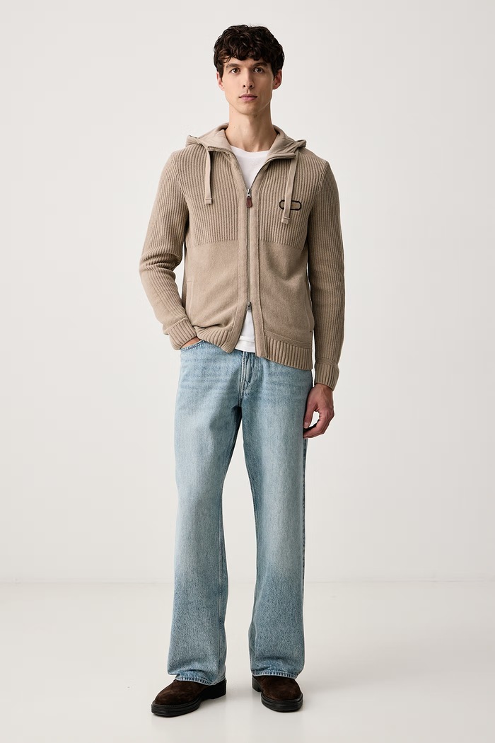 Aeronautica Militare Sweter męski bawełniany MA1671UL00954 beżowy AW26