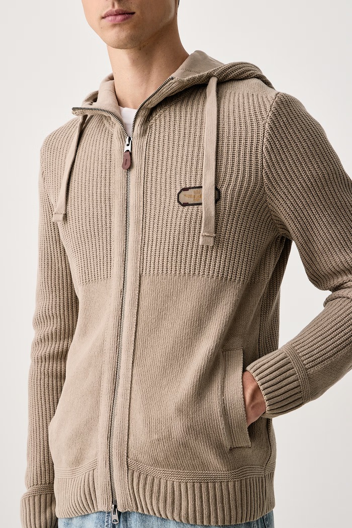 Sweter męski bawełniany Aeronautica Militare MA1671UL00954 beżowy
