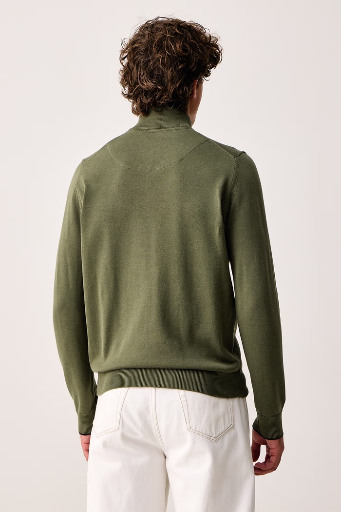 Odzież Aeronautica Militare Sweter męski bawełniany MA1670UL00506 zielony