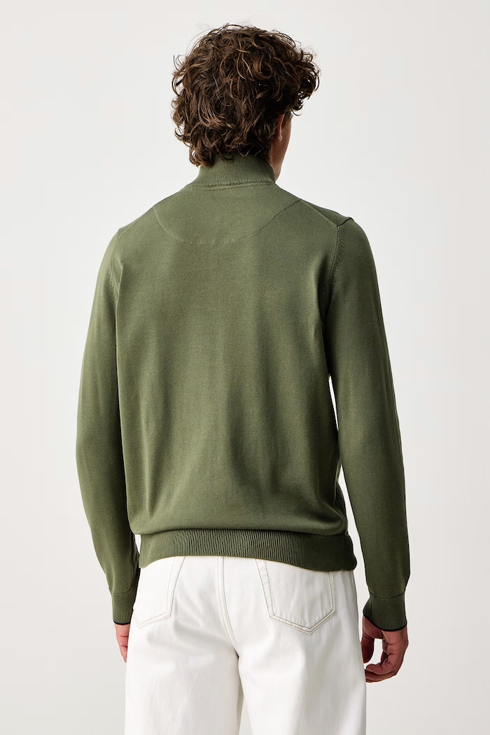 Odzież Aeronautica Militare Sweter męski bawełniany MA1670UL00506 zielony
