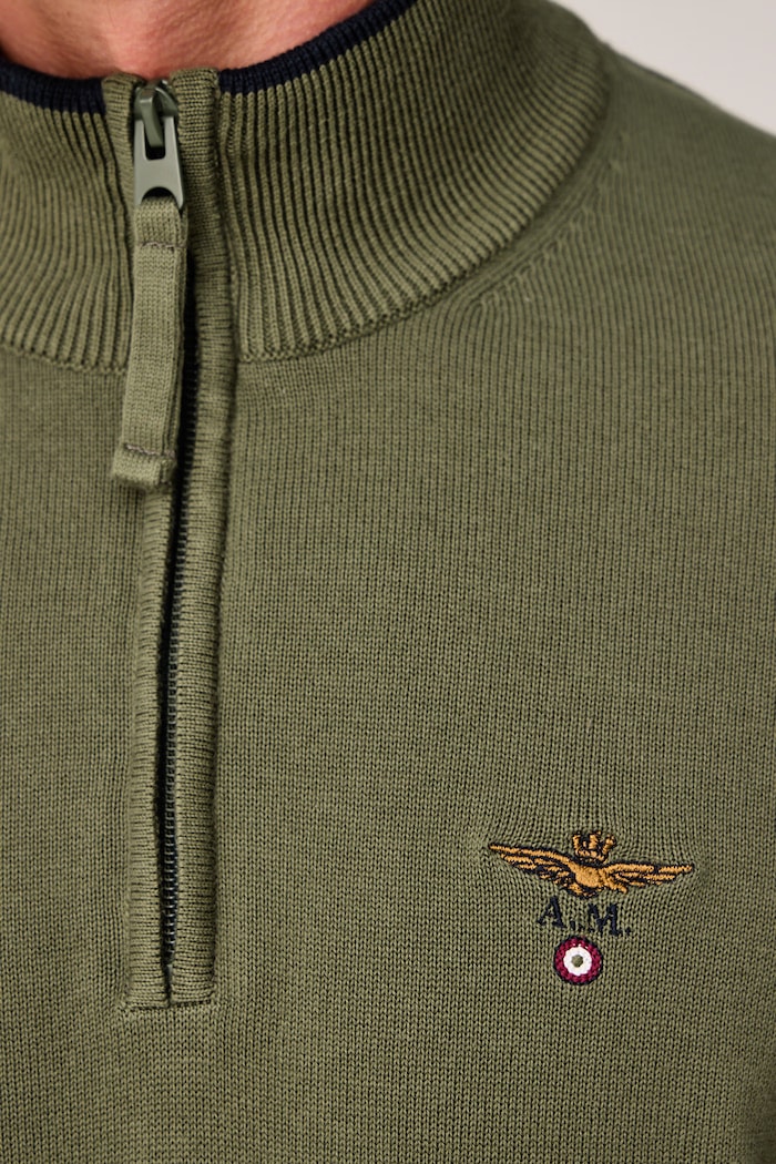 Sweter męski bawełniany Aeronautica Militare zielony MA1670UL00506