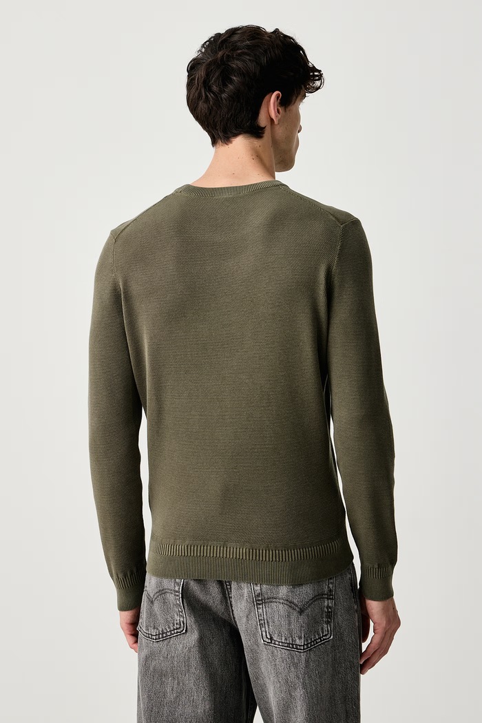 Odzież Aeronautica Militare Sweter męski z bawełną MA1667UL00463 zielony