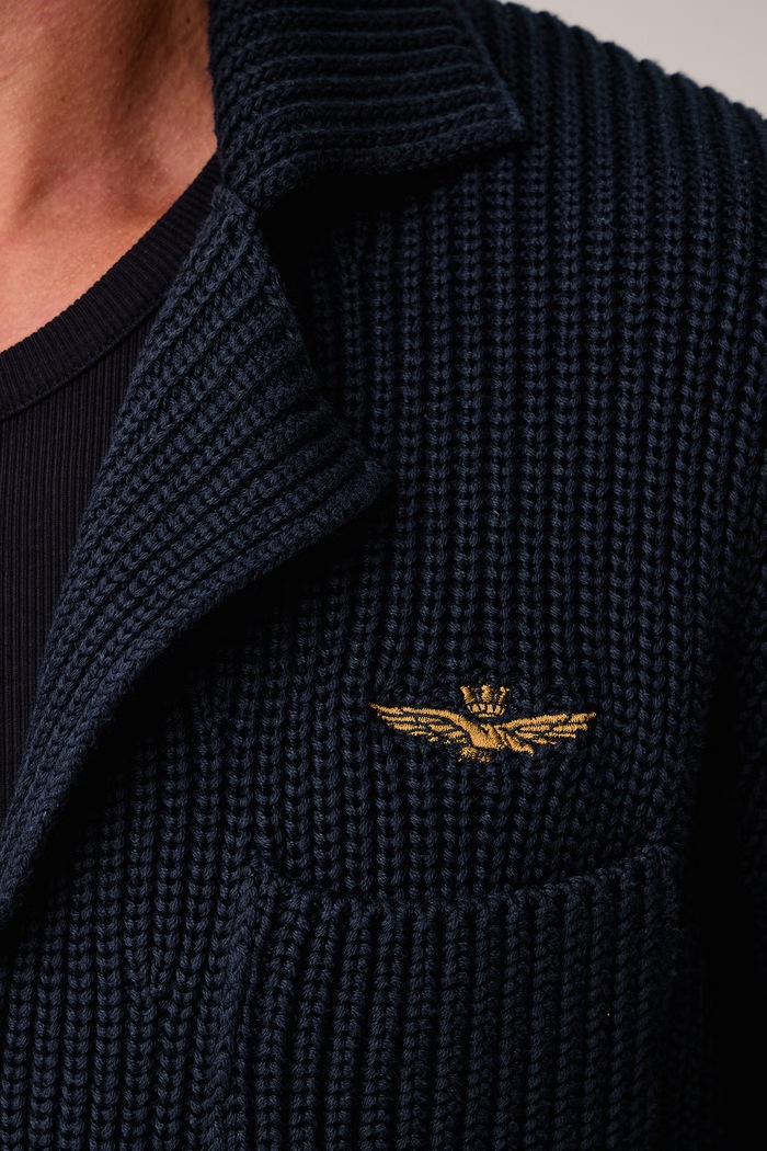 Kardigan męski bawełniany Aeronautica Militare granatowy MA1666UL00409