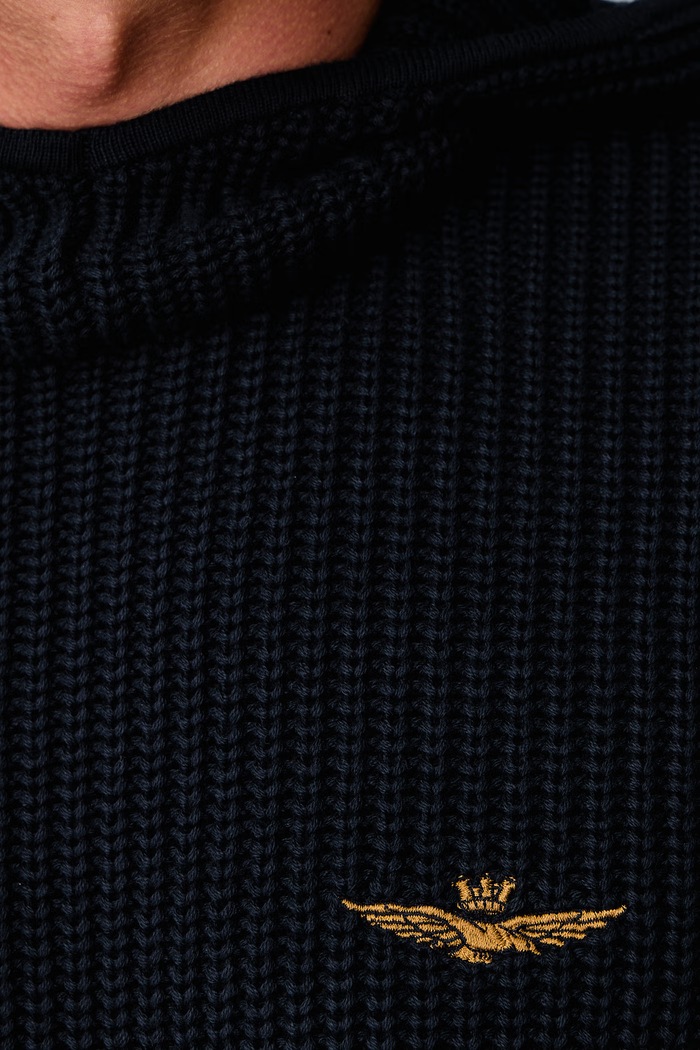 Sweter męski bawełniany Aeronautica Militare granatowy MA1665UL00409