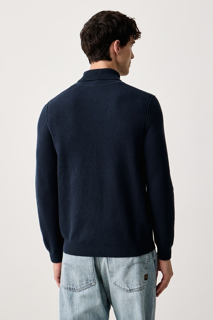 Odzież Aeronautica Militare Sweter męski z wełną MA1660UL00903 granatowy