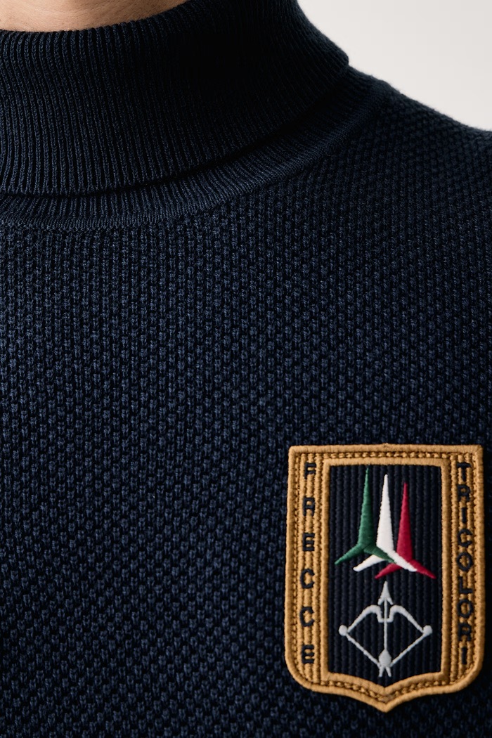 Sweter męski z wełną Aeronautica Militare granatowy MA1660UL00903