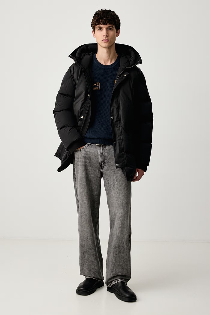 Aeronautica Militare Sweter męski z wełną MA1659UL00903 granatowy AW26