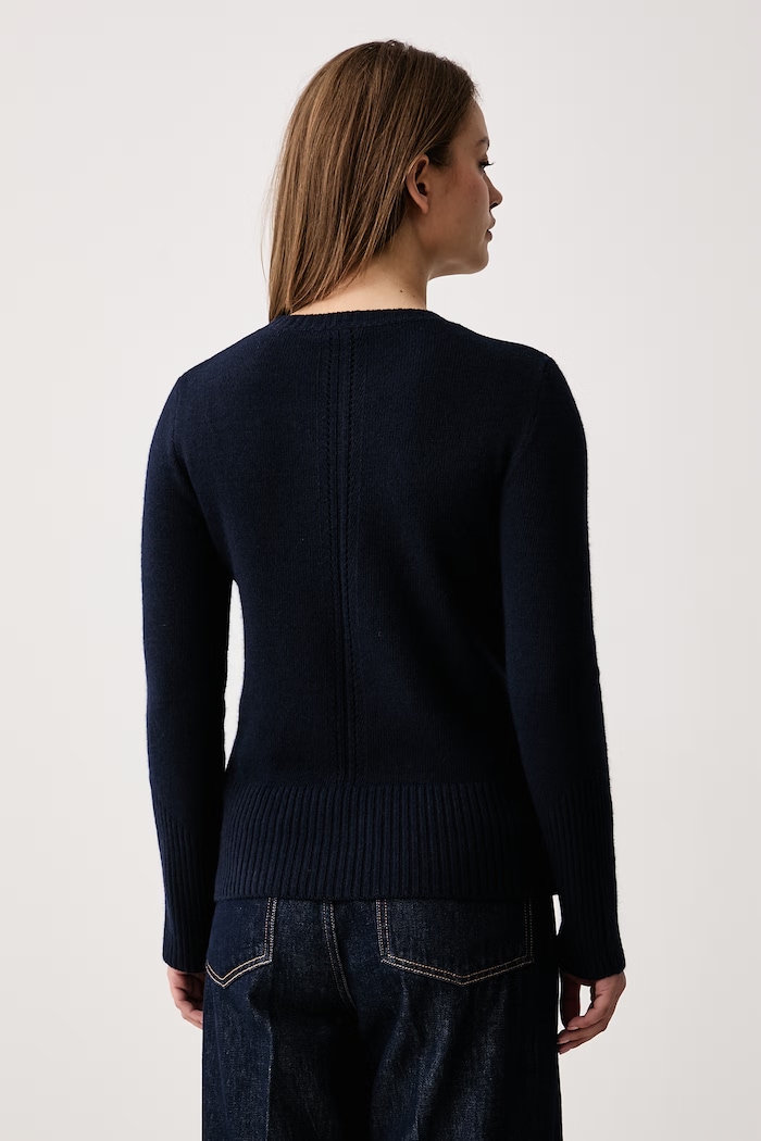 Odzież Aeronautica Militare Sweter damski z dodatkiem wełny MA1657DL00945 granatowy