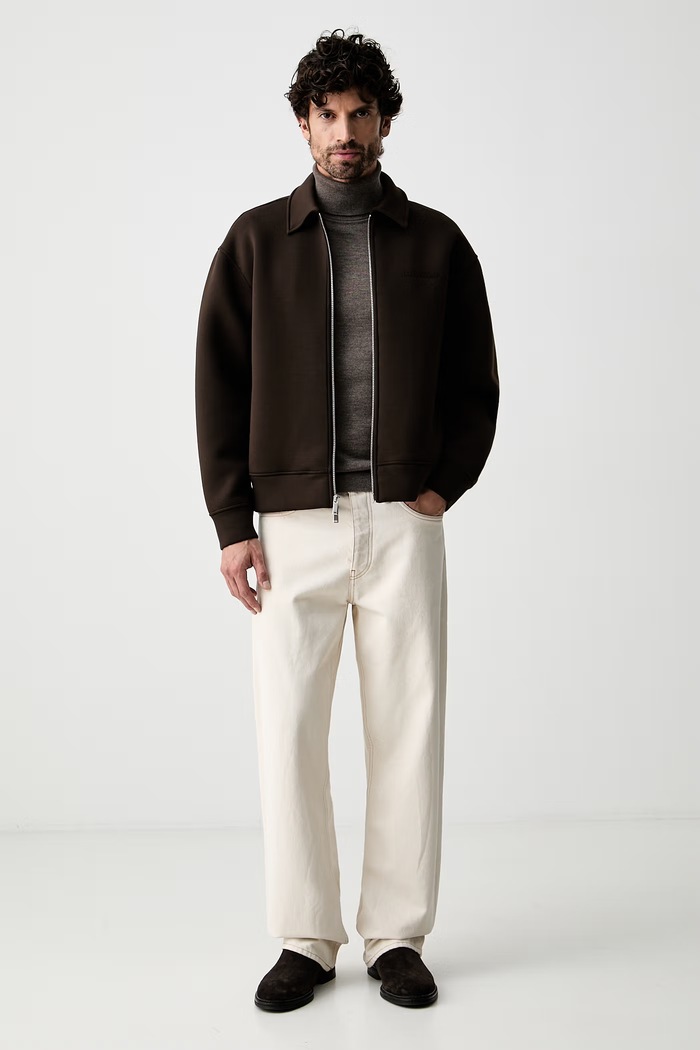 Aeronautica Militare golf męski z wełną MA1644UL00415 brązowy AW26