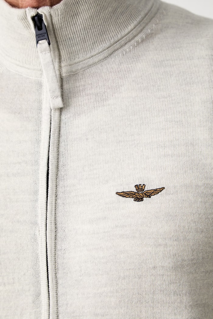 Aeronautica Militare kardigan męski wełniany MA1642UL00415 szary