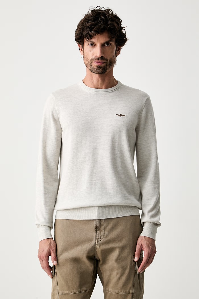 Aeronautica Militare sweter męski wełniany szary MA1641UL00415