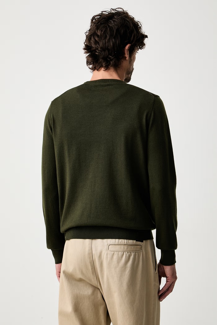 Odzież Aeronautica Militare sweter męski wełniany MA1641UL00415 zielony