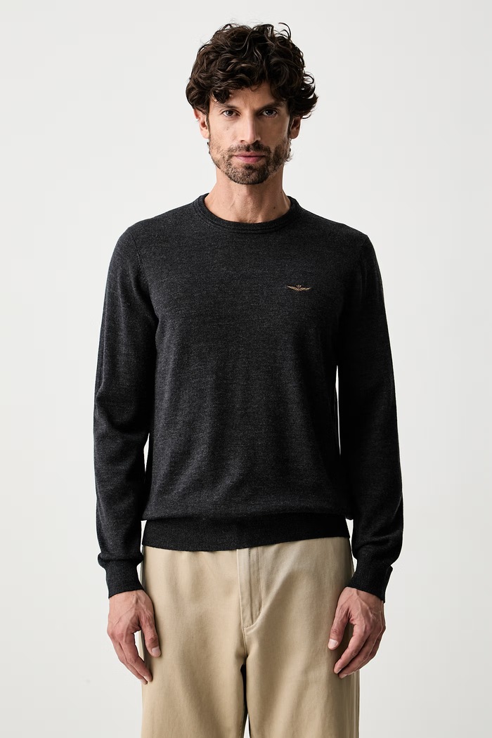Aeronautica Militare sweter męski wełniany szary MA1641UL00415