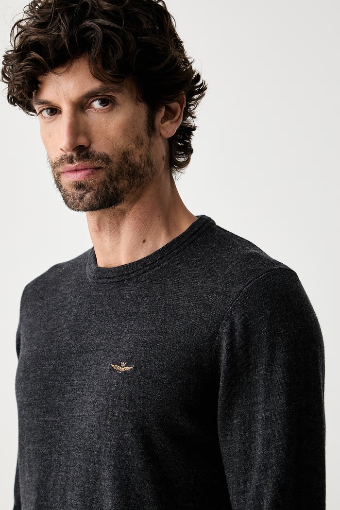 Aeronautica Militare sweter męski wełniany szary MA1641UL00415