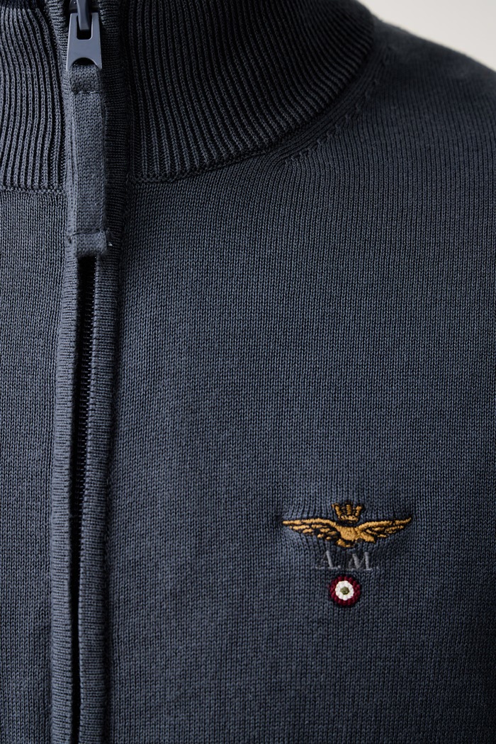 Kardigan męski bawełniany Aeronautica Militare niebieski MA1632UL00506