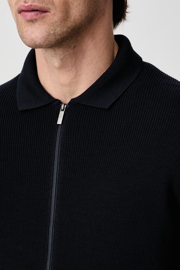 Sweter rozpinany męski wełniany FAY NMMC1532390YPF granatowy