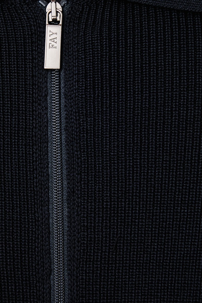 Sweter rozpinany męski wełniany FAY granatowy NMMC1532390YPF