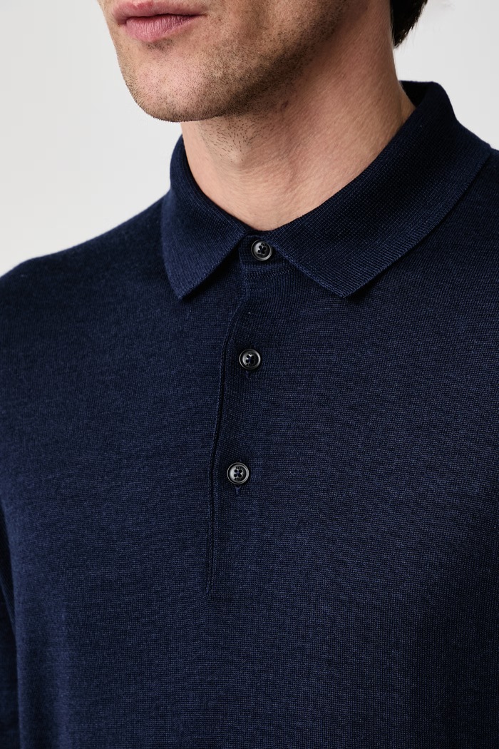 Sweter męski z wełną FAY NMMC1532360WJG granatowy