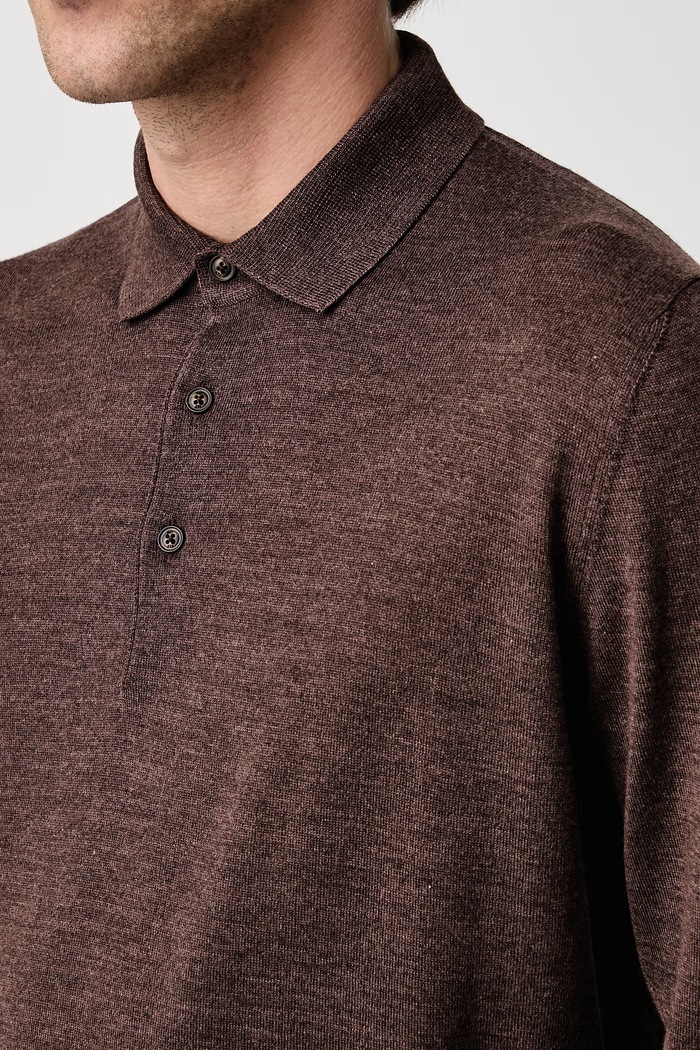 Sweter męski z wełną FAY NMMC1532360WJG brązowy
