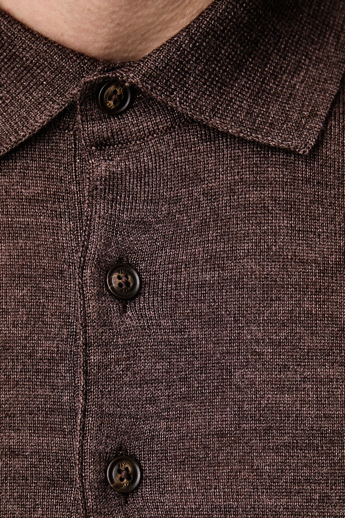 Sweter męski z wełną FAY brązowy NMMC1532360WJG