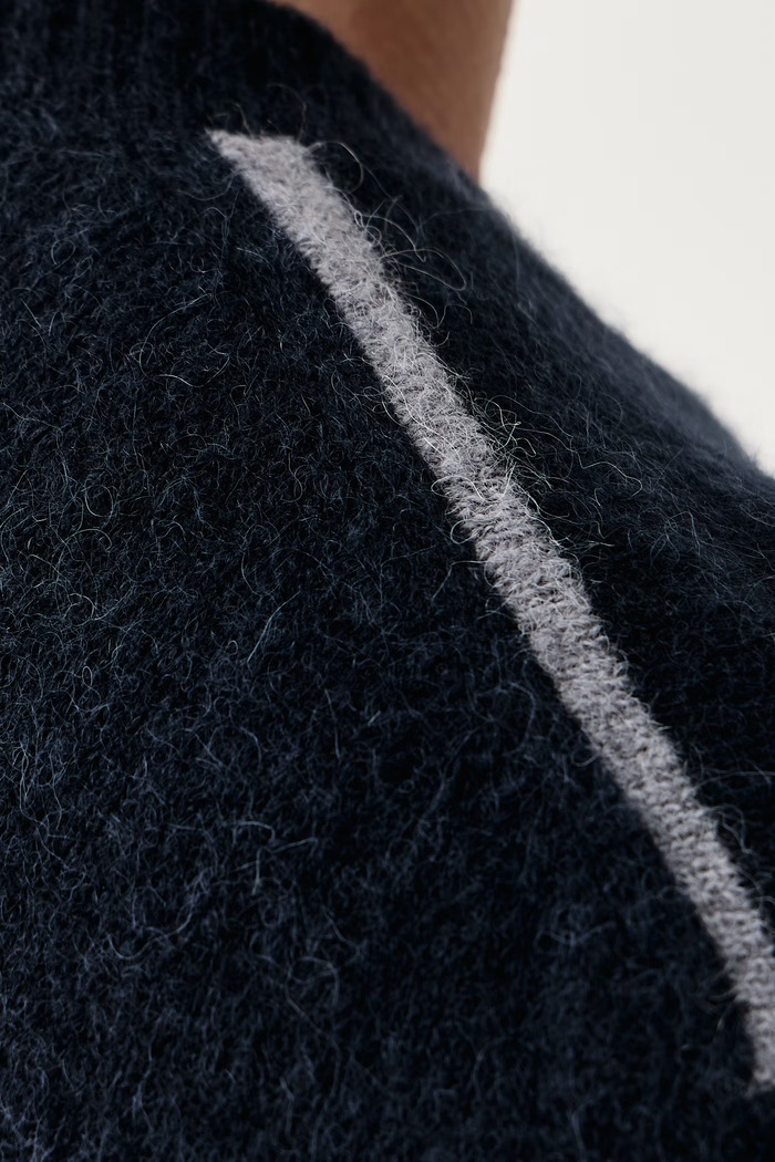 Sweter męski z wełną FAY granatowy NMMC1532240YOX