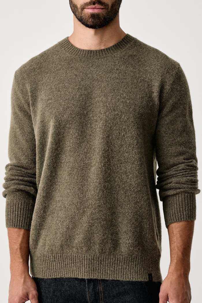 Sweter męski z wełną FAY NMMC1532240YOX zielony