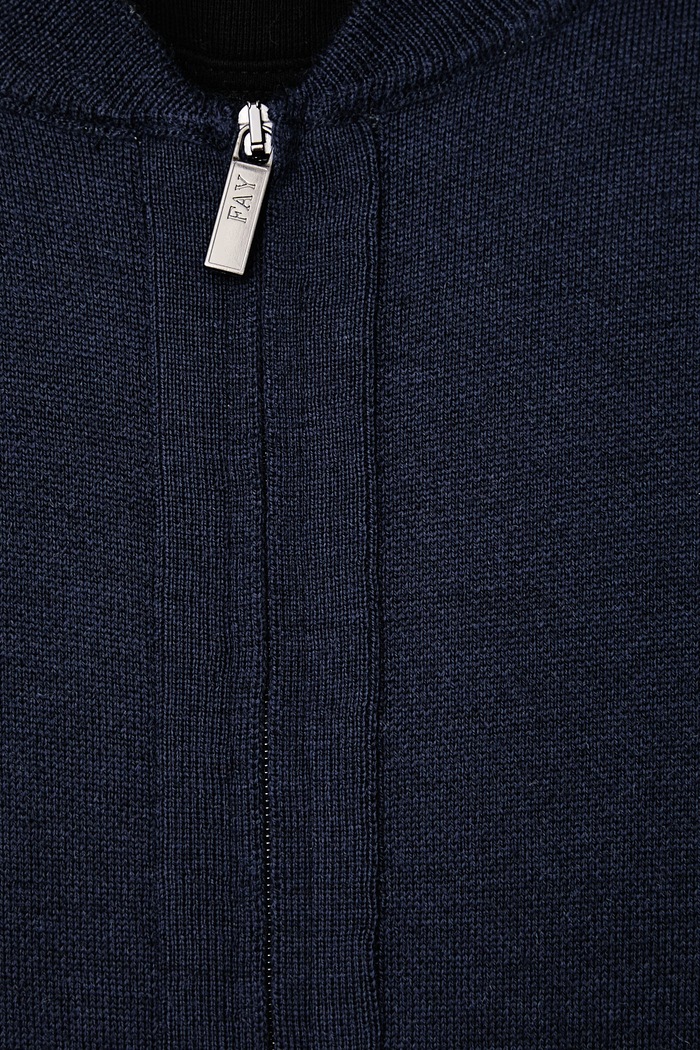 Sweter rozpinany męski wełniany FAY granatowy NMMC1532160YOR