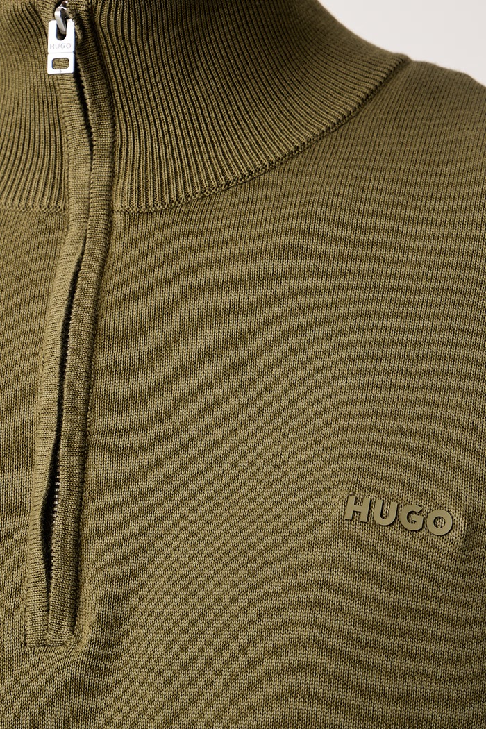 Pulover za muškarce od pamuka San Quintus-C2 HUGO zelena 50574143