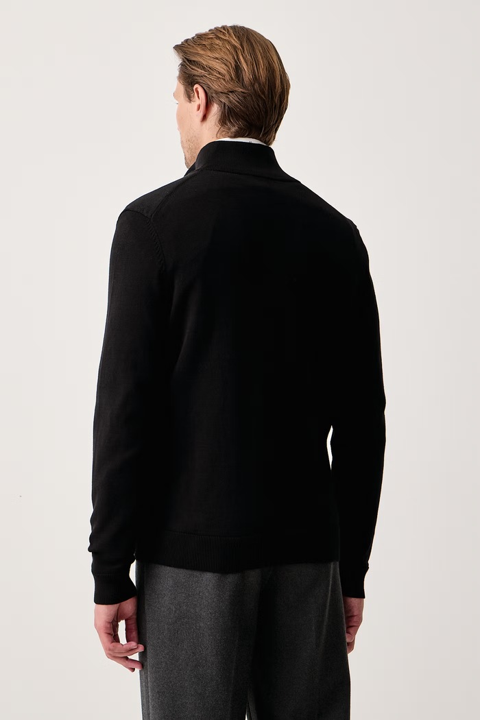 HUGO Sweter męski bawełniany San Quintus-C2 50574143 czarny AW26
