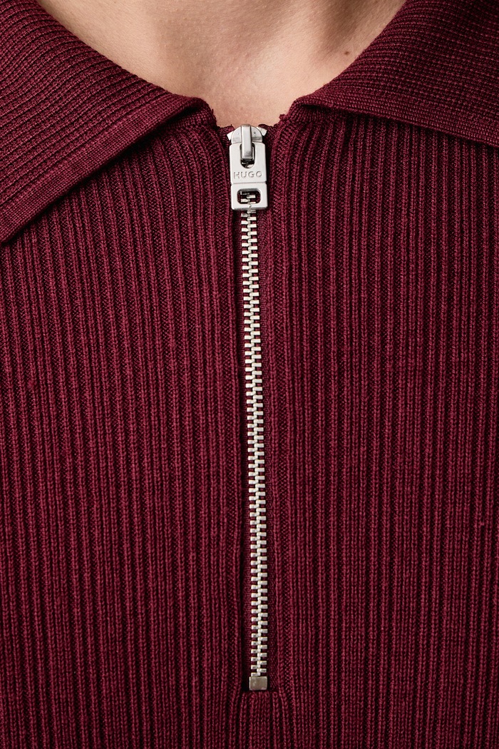 Sweter męski z wiskozą Sastaron HUGO bordowy 50570380