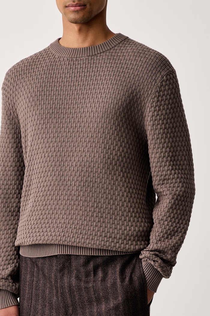 Sweter męski bawełniany Sylas HUGO 50570271 brązowy